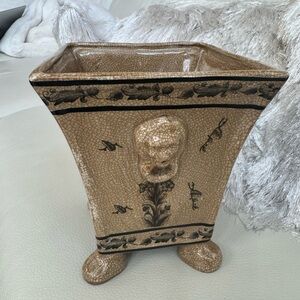 Elegant Brown Crackle Majolic Vase planter